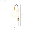GobekUsa Gold Gooseneck Arm Wall Sconce with Cream Glass Globe - Postmodern 1-Bulb Wall Lamp