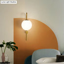 GobekUsa Gold Gooseneck Arm Wall Sconce with Cream Glass Globe - Postmodern 1-Bulb Wall Lamp