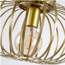 Gold iron art ceiling light for living room with wireframe design by Decorbites