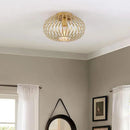 Gold iron art ceiling light for living room with wireframe design by Decorbites