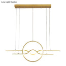 GobekUsa Gold Island LED Pendant Light with Modern Wavy Design for Dining Area