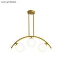 GobekUsa Gold Island Pendant with Clear/White Shade and Curvy Design - Perfect for Modern Kitchens (3/5/7 Lights)