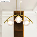 GobekUsa Gold Island Pendant with Clear/White Shade and Curvy Design - Perfect for Modern Kitchens (3/5/7 Lights)