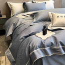 GobekUsa Jacquard Satin & Egyptian Cotton Patchwork Bedding Set - 4pcs