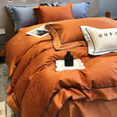 GobekUsa Jacquard Satin & Egyptian Cotton Patchwork Bedding Set - 4pcs