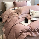 GobekUsa Jacquard Satin & Egyptian Cotton Patchwork Bedding Set - 4pcs