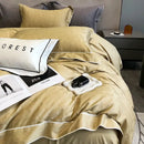 GobekUsa Jacquard Satin & Egyptian Cotton Patchwork Bedding Set - 4pcs