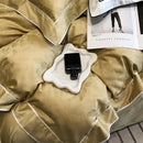 GobekUsa Jacquard Satin & Egyptian Cotton Patchwork Bedding Set - 4pcs