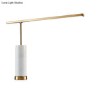GobekUsa Gold L-Shaped LED Nightstand Lamp: Stylish Table Light with Marble Base