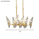 GobekUsa Gold Lattice Glass Candelabra Suspension Lamp - 8-Head Postmodern Island Lighting for Dining Room