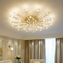 GobekUsa Crystal Ceiling Chandelier LED Light Fixture for Living Room Bedroom Kitchen