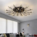 GobekUsa Crystal Ceiling Chandelier LED Light Fixture for Living Room Bedroom Kitchen