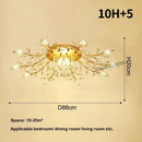 GobekUsa Crystal Ceiling Chandelier LED Light Fixture for Living Room Bedroom Kitchen