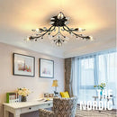 GobekUsa Crystal Ceiling Chandelier LED Light Fixture for Living Room Bedroom Kitchen