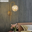 GobekUsa Gold LED Glass Wall Sconce with Gooseneck Arm - Minimalist Lighting for Walls