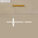 GobekUsa Gold LED Hanging Lamp: Ring and Tube Design, Simplicity Island Chandelier for Dining Room