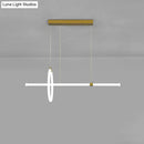 GobekUsa Gold LED Hanging Lamp: Ring and Tube Design, Simplicity Island Chandelier for Dining Room