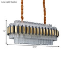 GobekUsa Gold LED Island Chandelier: Contemporary Oval Clear Glass Tubes Ceiling Lamp