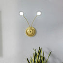 GobekUsa Gold LED Wall Mounted Bedroom Wall Light with Clear Glass Shade - Set of 2 Bulbs