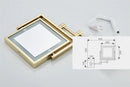 GobekUsa Gold LED Wall Mounted Makeup Mirror 3X/1X Folding Square Cosmetic Mirror