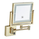 GobekUsa Gold LED Wall Mounted Makeup Mirror 3X/1X Folding Square Cosmetic Mirror