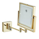 GobekUsa Gold LED Wall Mounted Makeup Mirror 3X/1X Folding Square Cosmetic Mirror