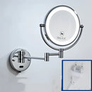 GobekUsa LED Wall Mounted Makeup Mirror 8" Folding Cosmetic Mirror
