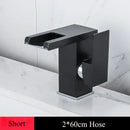 GobekUsa LED Waterfall Basin Faucet Brass Temperature Colors Change Mixer Tap