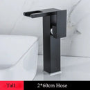 GobekUsa LED Waterfall Basin Faucet Brass Temperature Colors Change Mixer Tap