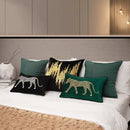 GobekUsa Gold Leopard Embroidered Pillow Cover for Luxe Living Room Decor