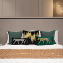 GobekUsa Gold Leopard Embroidered Pillow Cover for Luxe Living Room Decor