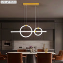 GobekUsa Gold Linear and Ring LED Island Chandelier for Dining Room with Simplicity Acrylic Design