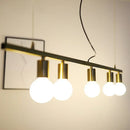 GobekUsa Gold Linear Island Pendant Light Nordic 5-Light Metal Fixture for Dining Room - 39"/47" Wide