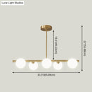 GobekUsa Gold Linear Island Pendant Light with Spherical Glass Shade - Perfect for Dining Table and Minimalist Decor