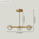 GobekUsa Gold Linear Island Pendant Light with Spherical Glass Shade - Perfect for Dining Table and Minimalist Decor