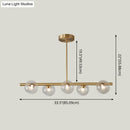 GobekUsa Gold Linear Island Pendant Light with Spherical Glass Shade - Perfect for Dining Table and Minimalist Decor