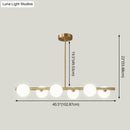 GobekUsa Gold Linear Island Pendant Light with Spherical Glass Shade - Perfect for Dining Table and Minimalist Decor