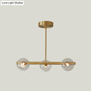GobekUsa Gold Linear Island Pendant Light with Spherical Glass Shade - Perfect for Dining Table and Minimalist Decor