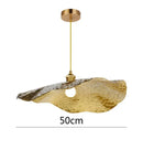 GobekUsa Gold Lotus Leaf Pendant Light: Nordic Luminaire for Living Room and Bedroom Decor