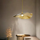 GobekUsa Gold Lotus Leaf Pendant Light: Nordic Luminaire for Living Room and Bedroom Decor