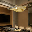 GobekUsa Gold Lotus Leaf Pendant Light: Nordic Luminaire for Living Room and Bedroom Decor