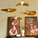 GobekUsa Gold Lotus Leaf Pendant Light: Nordic Luminaire for Living Room and Bedroom Decor