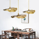 GobekUsa Gold Lotus Leaf Pendant Light: Nordic Luminaire for Living Room and Bedroom Decor