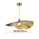 GobekUsa Gold Lotus Leaf Pendant Light: Nordic Luminaire for Living Room and Bedroom Decor