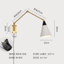 GobekUsa Gold Lustre Copper Swing Arm Wall Lamp LED E27 for Villa Bedroom Study