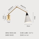 GobekUsa Gold Lustre Copper Swing Arm Wall Lamp LED E27 for Villa Bedroom Study