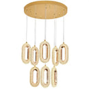 GobekUsa Gold Lustre Oval Acrylic Chandelier for Dining and Living Spaces