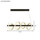 GobekUsa Gold Metal Ceiling Pendant with Simple Circles Design - 4/5 Heads, Warm/White Light for Dining Room Island