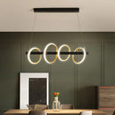 GobekUsa Gold Metal Ceiling Pendant with Simple Circles Design - 4/5 Heads, Warm/White Light for Dining Room Island