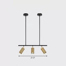 GobekUsa Gold Metal Island Ceiling Light - Postmodern Electroplated Tube Spotlight for Dining Room
